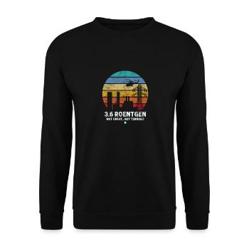 3.6. Roentgen Not Great Not Terrible Geschenk Idee - Unisex Pullover - Schwarz - Vorne - Alina (178cm) & Michal (187cm)