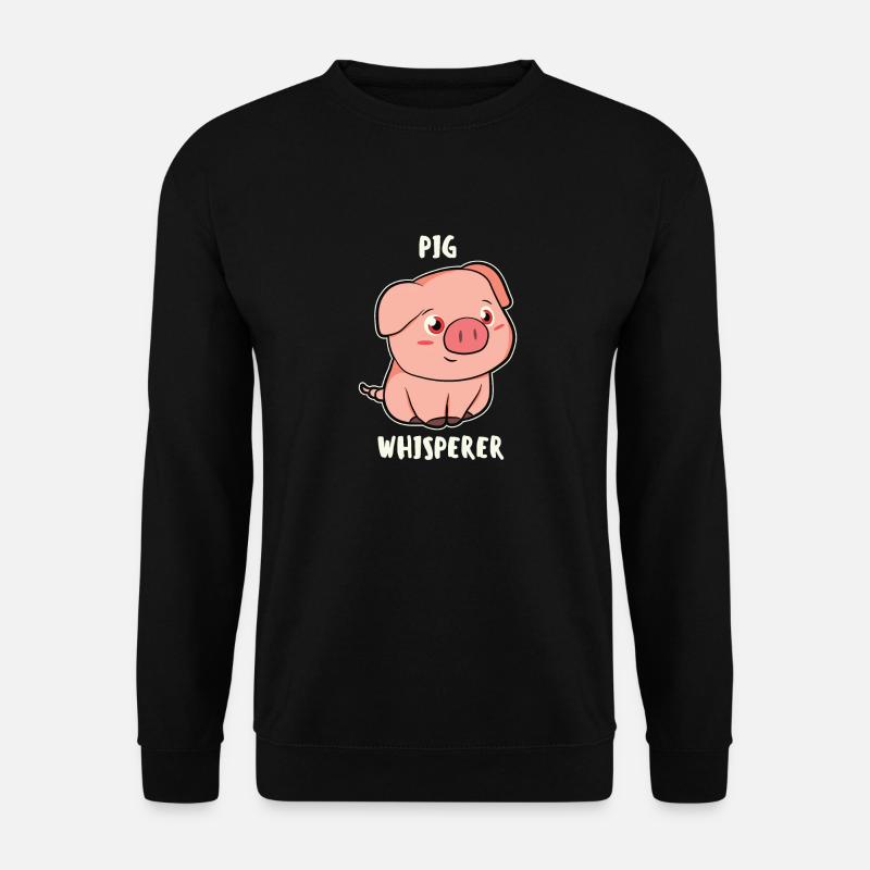 Lustig Pig Whisperer Schwein Spruch Geschenk Tier - Unisex Pullover - Schwarz