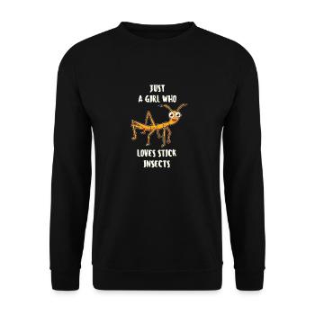 Just A Girl Who Love Stick Insects Stabheuschrecke - Unisex Pullover - Schwarz - Vorne - Alina (178cm) & Michal (187cm)