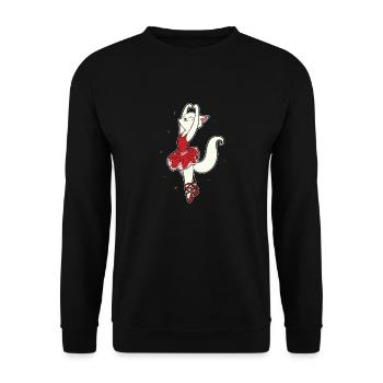 Ballett Katze Ballerina Tanzen Geschenk Tänzerin - Unisex Pullover - Schwarz - Vorne - Alina (178cm) & Michal (187cm)