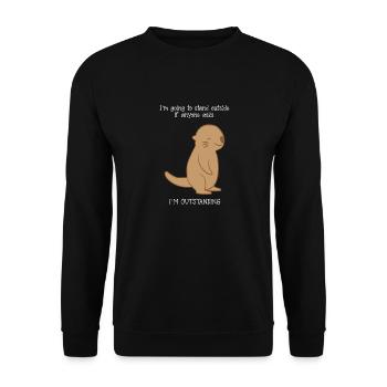 Otter - Sea Otter - Otterfan - Outstanding - Unisex Sweatshirt - black - Front - Alina (178cm) & Michal (187cm)