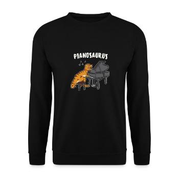 Pianosaurus Dinosaure Piano Piano Pianiste Dino - Sweat-shirt Unisexe - noir - Devant - Alina (178cm) & Michal (187cm)