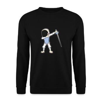 Lustig Fechten Spruch Fechter Fechtkunst Geschenk - Unisex Pullover - Schwarz - Vorne - Alina (178cm) & Michal (187cm)