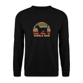 Retro Distressed Vizsla Dad - Unisex Sweatshirt - black - Front - Alina (178cm) & Michal (187cm)
