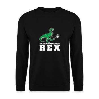 Tyrannoscorus Rex | Lustiger Tyrannosaurus Trex - Unisex Pullover - Schwarz - Vorne - Alina (178cm) & Michal (187cm)