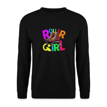 "Roller Girl" roller skate girl - Unisex Sweatshirt - black - Front - Alina (178cm) & Michal (187cm)
