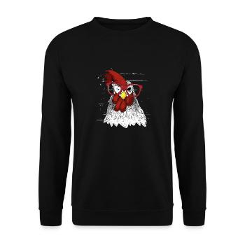 The Chicken Whisperer graphic, Animal print - Unisex Sweatshirt - black - Front - Alina (178cm) & Michal (187cm)