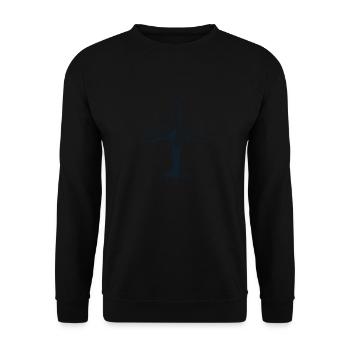 Flugzeug Berg Luft Bundeswehr Fliegen Geschenk - Unisex Pullover - Schwarz - Vorne - Alina (178cm) & Michal (187cm)