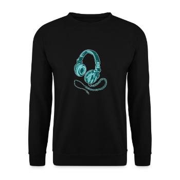 Headphone Headset Music Gaming Song Song Gift - Unisex Sweatshirt - black - Front - Alina (178cm) & Michal (187cm)