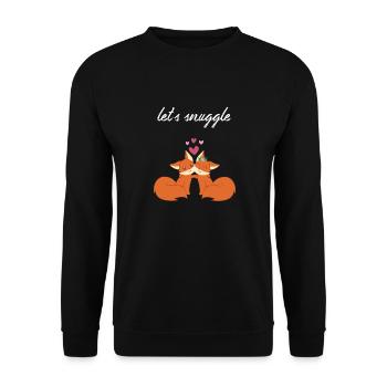 Fox – Cute Fox – Fox Lover – Snuggle - Unisex Sweatshirt - black - Front - Alina (178cm) & Michal (187cm)