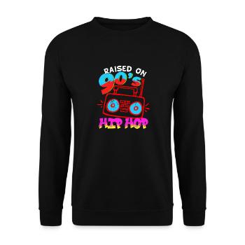 Raised on 90's Hip Hop - Unisex Sweatshirt - black - Front - Alina (178cm) & Michal (187cm)