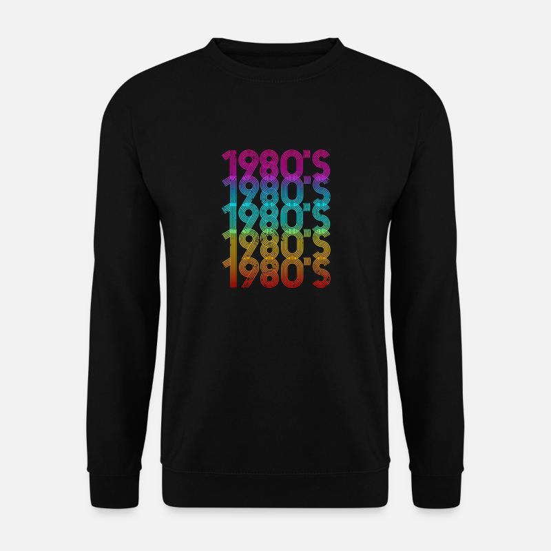 1980'er 80er Jahre - Unisex Pullover - Schwarz