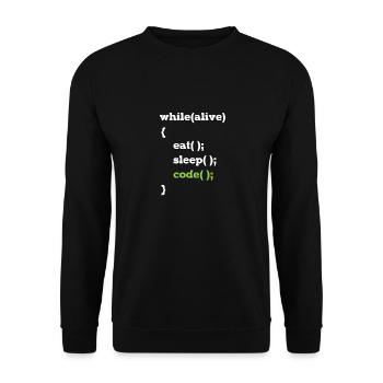 Programmeur Java en boucle informaticien - Sweat-shirt Unisexe - noir - Devant - Alina (178cm) & Michal (187cm)