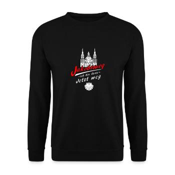 Santiago de Compostela Cathedral Way of St. James - Unisex Sweatshirt - black - Front - Alina (178cm) & Michal (187cm)