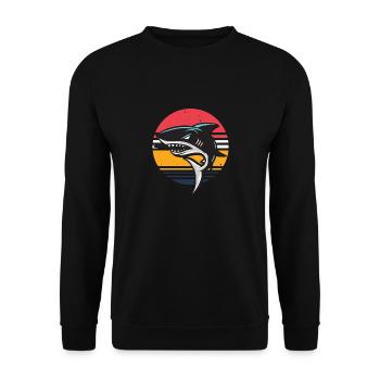 requin - Sweat-shirt Unisexe - noir - Devant - Alina (178cm) & Michal (187cm)