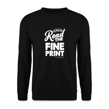 Lisez les petits caractères - Je suis enceinte | Drôle - Sweat-shirt Unisexe - noir - Devant - Alina (178cm) & Michal (187cm)