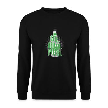 Pfeffi Crew Peppermint Schnapps Liqueur Schnapps - Unisex Sweatshirt - black - Front - Alina (178cm) & Michal (187cm)