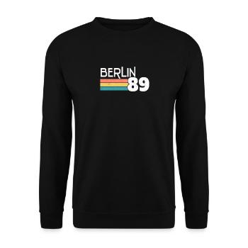 Berlin Retro Vintage 80s Fall of the Berlin Wall 1989 Gift - Unisex Sweatshirt - black - Front - Alina (178cm) & Michal (187cm)