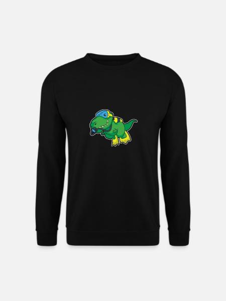 Lustig Tauchen Scuba Diving Dinosaurier Taucher - Unisex Pullover - Schwarz