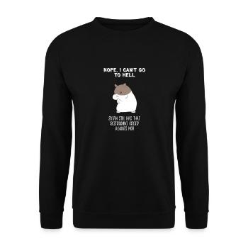Hamster – Hamster T-Shirt – Hell – Satan - Unisex Sweatshirt - black - Front - Alina (178cm) & Michal (187cm)
