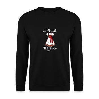 Mein Dirndl hat heute frei - - Unisex Pullover - Schwarz - Vorne - Alina (178cm) & Michal (187cm)