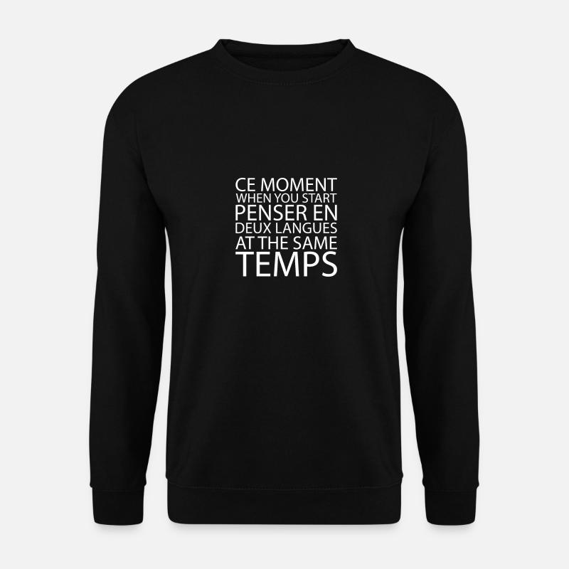 Denken in Französisch und Englisch - Unisex Pullover - Schwarz