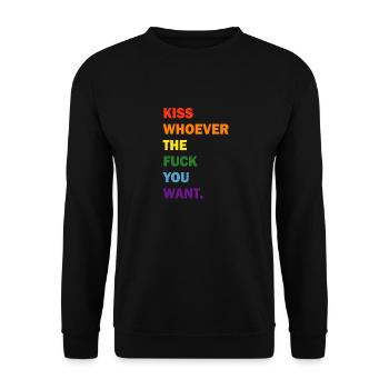 Küsse wen du willst Stolz - Unisex Pullover - Schwarz - Vorne - Alina (178cm) & Michal (187cm)