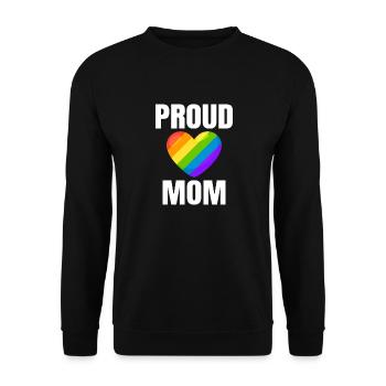 Stolze Mutter Regenbogen Herz Stolz - Unisex Pullover - Schwarz - Vorne - Alina (178cm) & Michal (187cm)