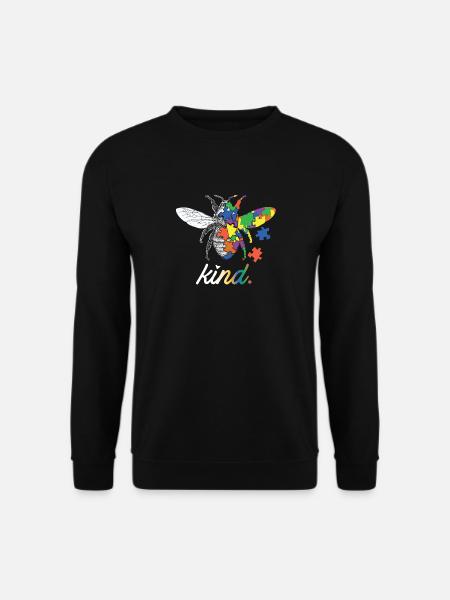 Bee Kind Schöne Autism Awareness Geschenkdruck - Unisex Pullover - Schwarz