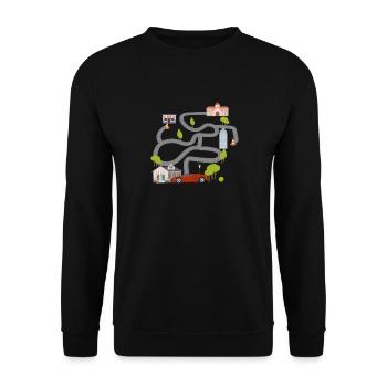 Maze Race Car Back Rub Play Mat graphic for Men - Unisex Sweatshirt - black - Front - Alina (178cm) & Michal (187cm)