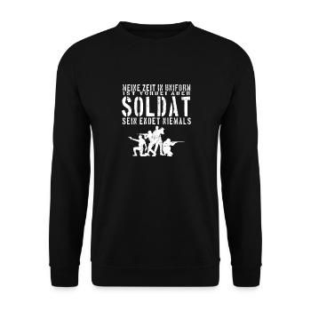 Soldaten Spruch Motto Bundeswehr Heer Veteran - Unisex Pullover - Schwarz - Vorne - Alina (178cm) & Michal (187cm)