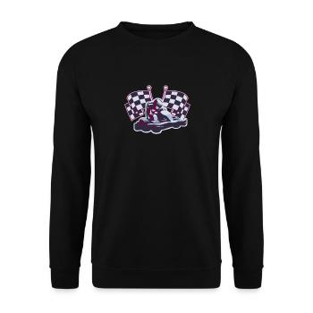 Go Kart Racing Kart Rennen Fahrer Sport - Unisex Pullover - Schwarz - Vorne - Alina (178cm) & Michal (187cm)