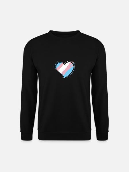 Transgender-Herz-Geschenk, LGBT-Stolz - Unisex Pullover - Schwarz