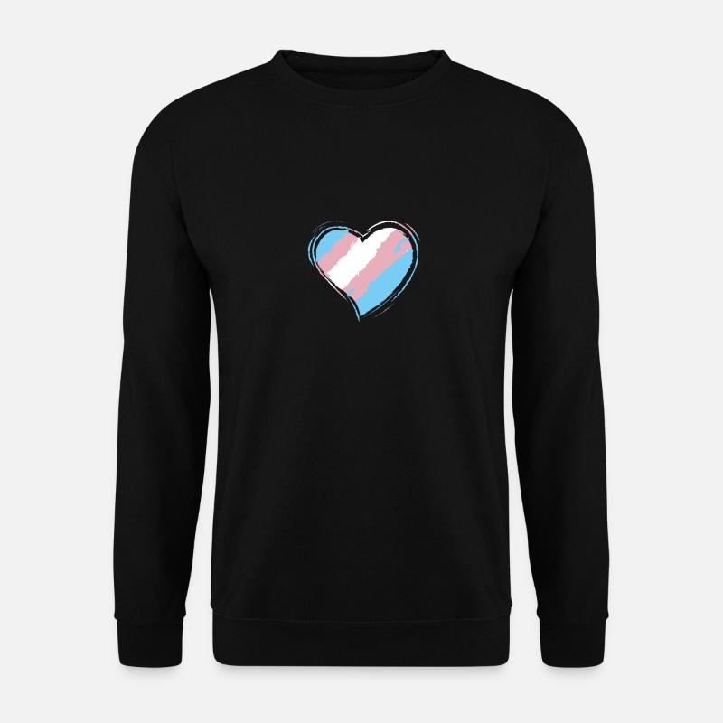Transgender-Herz-Geschenk, LGBT-Stolz - Unisex Pullover - Schwarz