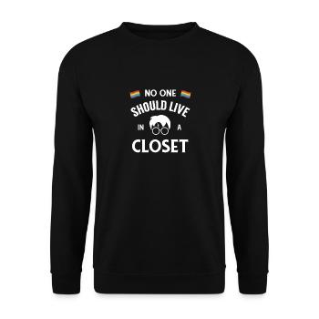 No One Should Live In A Closet Pride LGBT Gift - Unisex Sweatshirt - black - Front - Alina (178cm) & Michal (187cm)