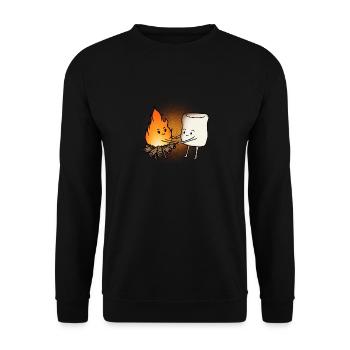 marshmallow and fire gift - Unisex Sweatshirt - black - Front - Alina (178cm) & Michal (187cm)
