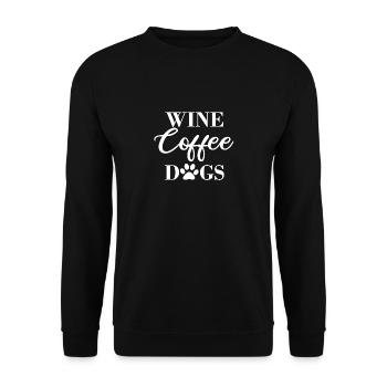 Wine Coffee Dogs - Unisex Sweatshirt - black - Front - Alina (178cm) & Michal (187cm)