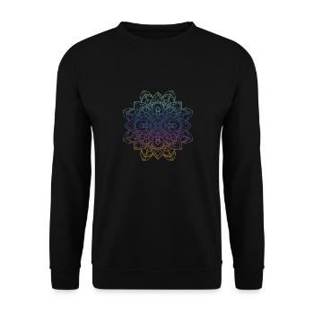 Mandala, tee-shirt, impression minimaliste, graphique de Yoga, - Sweat-shirt Unisexe - noir - Devant - Alina (178cm) & Michal (187cm)