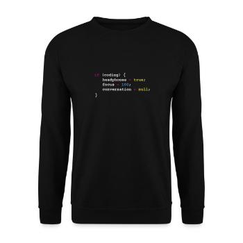 Programmierung Wenn Coding Headphones Tee, Programmierung - Unisex Pullover - Schwarz - Vorne - Alina (178cm) & Michal (187cm)