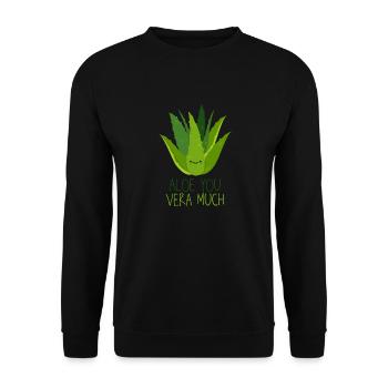 Aloe You Vera Much Déclaration d’amour Jeu de parole - Sweat-shirt Unisexe - noir - Devant - Alina (178cm) & Michal (187cm)