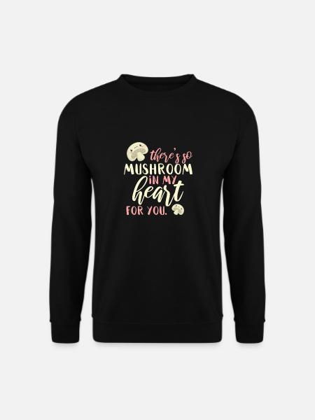 Pilz Wortspiel Englisch Viel Platz in meinem Herz - Unisex Pullover - Schwarz