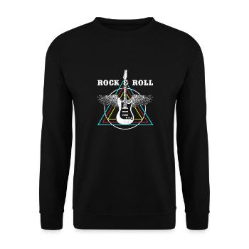 Rock and Roll rock n roll Rocknroll - Unisex Pullover - Schwarz - Vorne - Alina (178cm) & Michal (187cm)