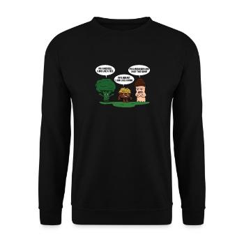 Pénis de cerveau de brocoli drôle de champignon d'arbre - Sweat-shirt Unisexe - noir - Devant - Alina (178cm) & Michal (187cm)