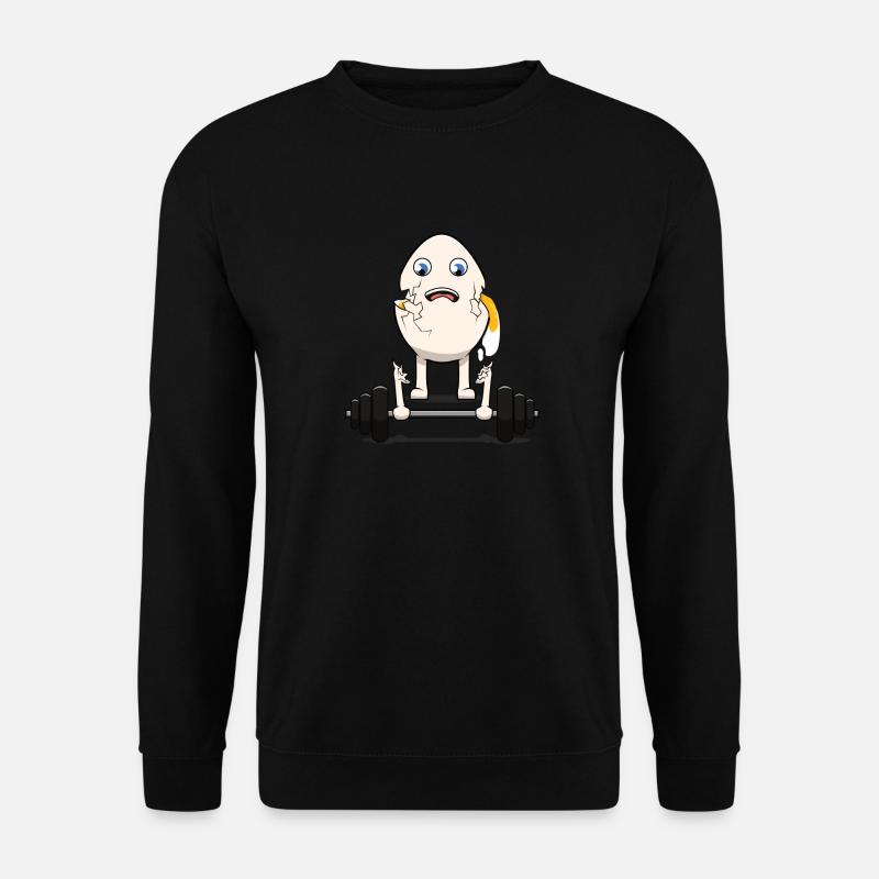Funny Weightlifting Egg Eggcident Sport Meme - Unisex Sweatshirt - black