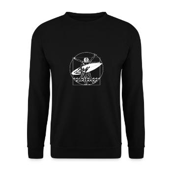 Vitruvian man surfer gift - Unisex Sweatshirt - black - Front - Alina (178cm) & Michal (187cm)