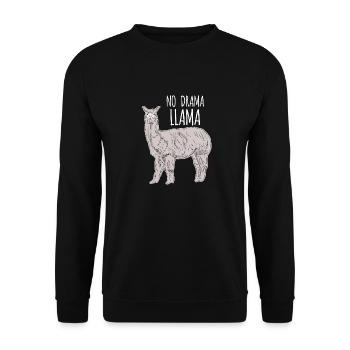 pas de drame lama - Sweat-shirt Unisexe - noir - Devant - Alina (178cm) & Michal (187cm)