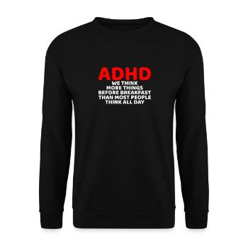 Drôle de sensibilisation au TDAH - Sweat-shirt Unisexe - noir - Devant - Alina (178cm) & Michal (187cm)