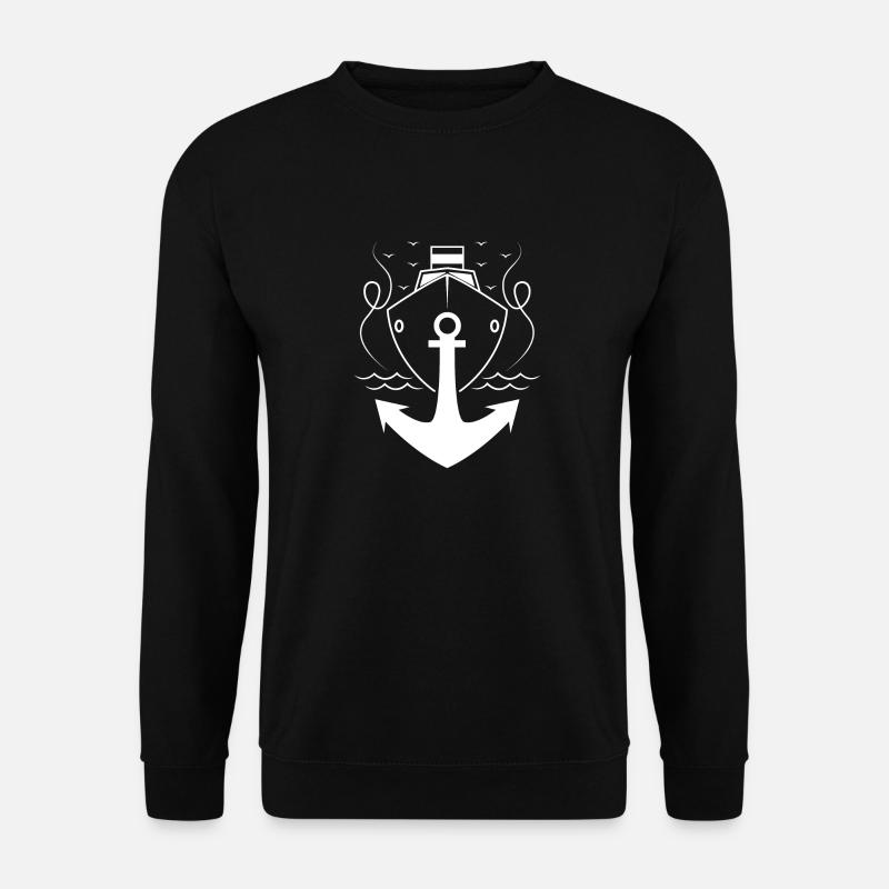 Anchor with ship - Unisex Sweatshirt - black