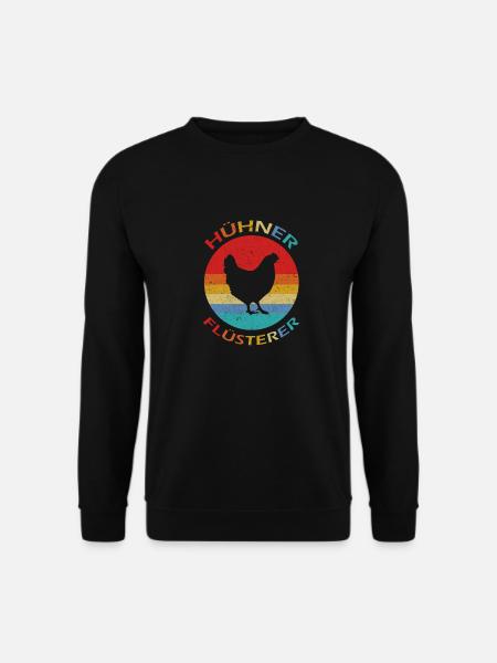 Huehner Fluesterer Lustiges Landwirt Bauer Huhn - Unisex Pullover - Schwarz