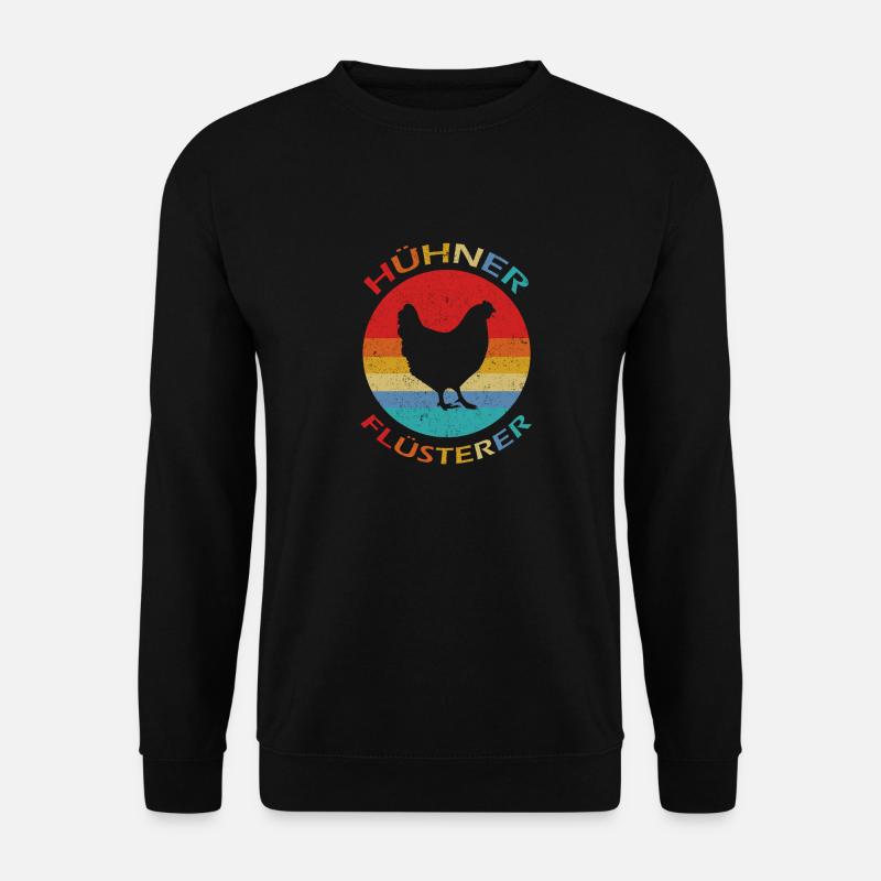 Huehner Fluesterer Lustiges Landwirt Bauer Huhn - Unisex Pullover - Schwarz